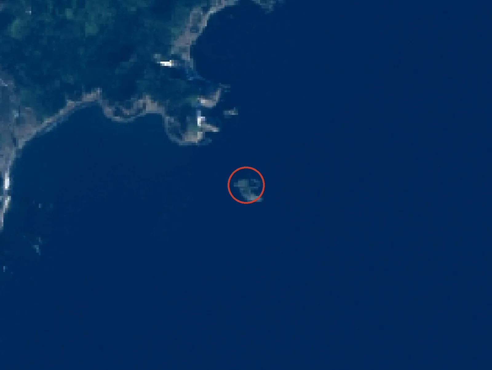 荒島の衛星画像