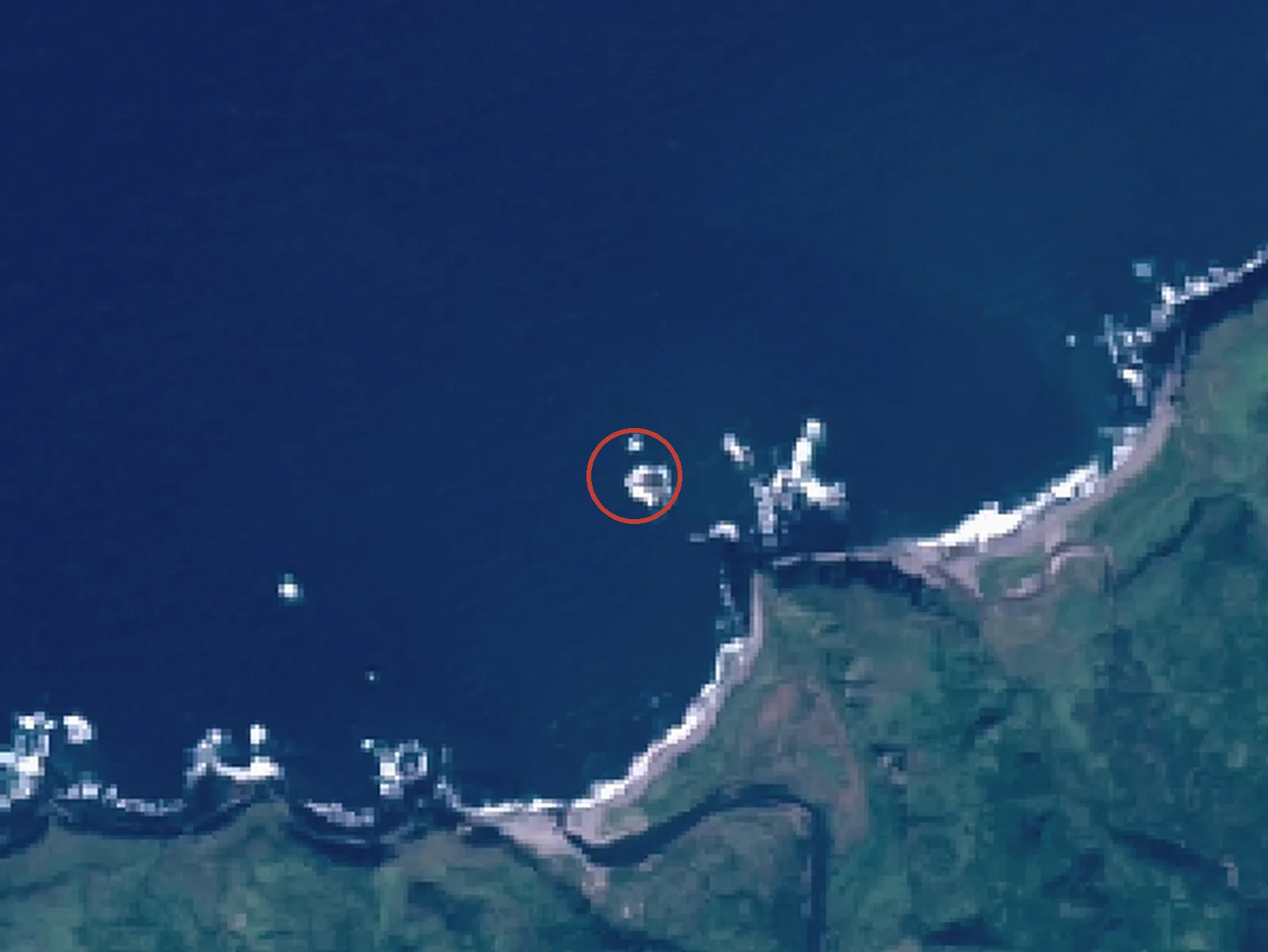 弁天島の衛星画像