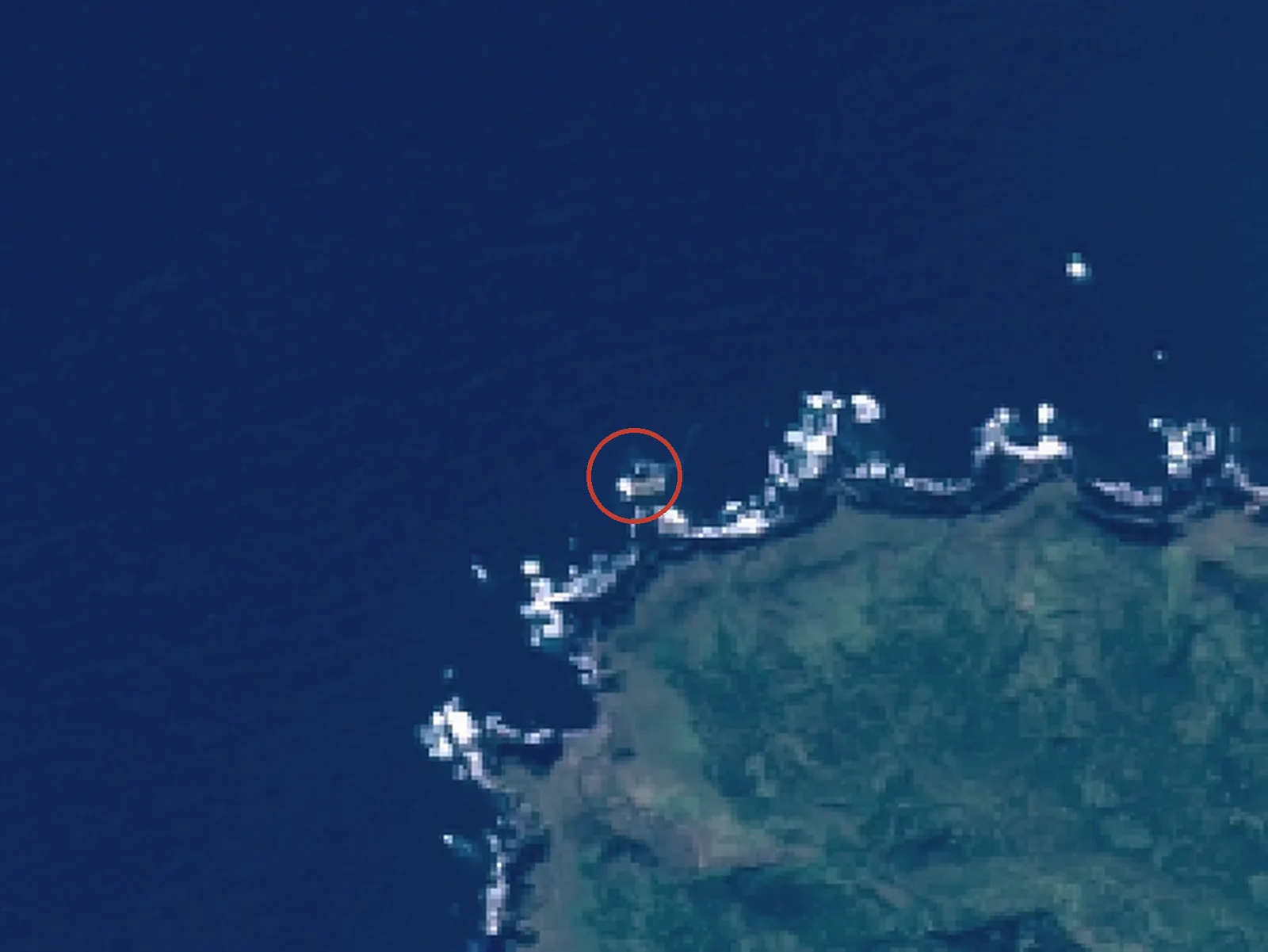 大黒島の衛星画像