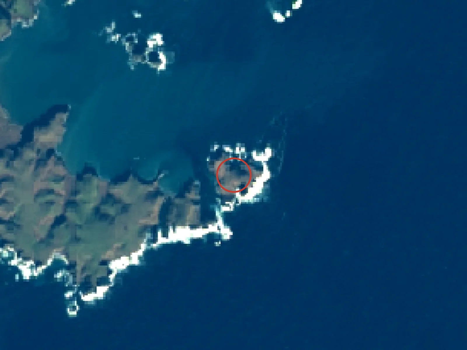 ゴメ島の衛星画像