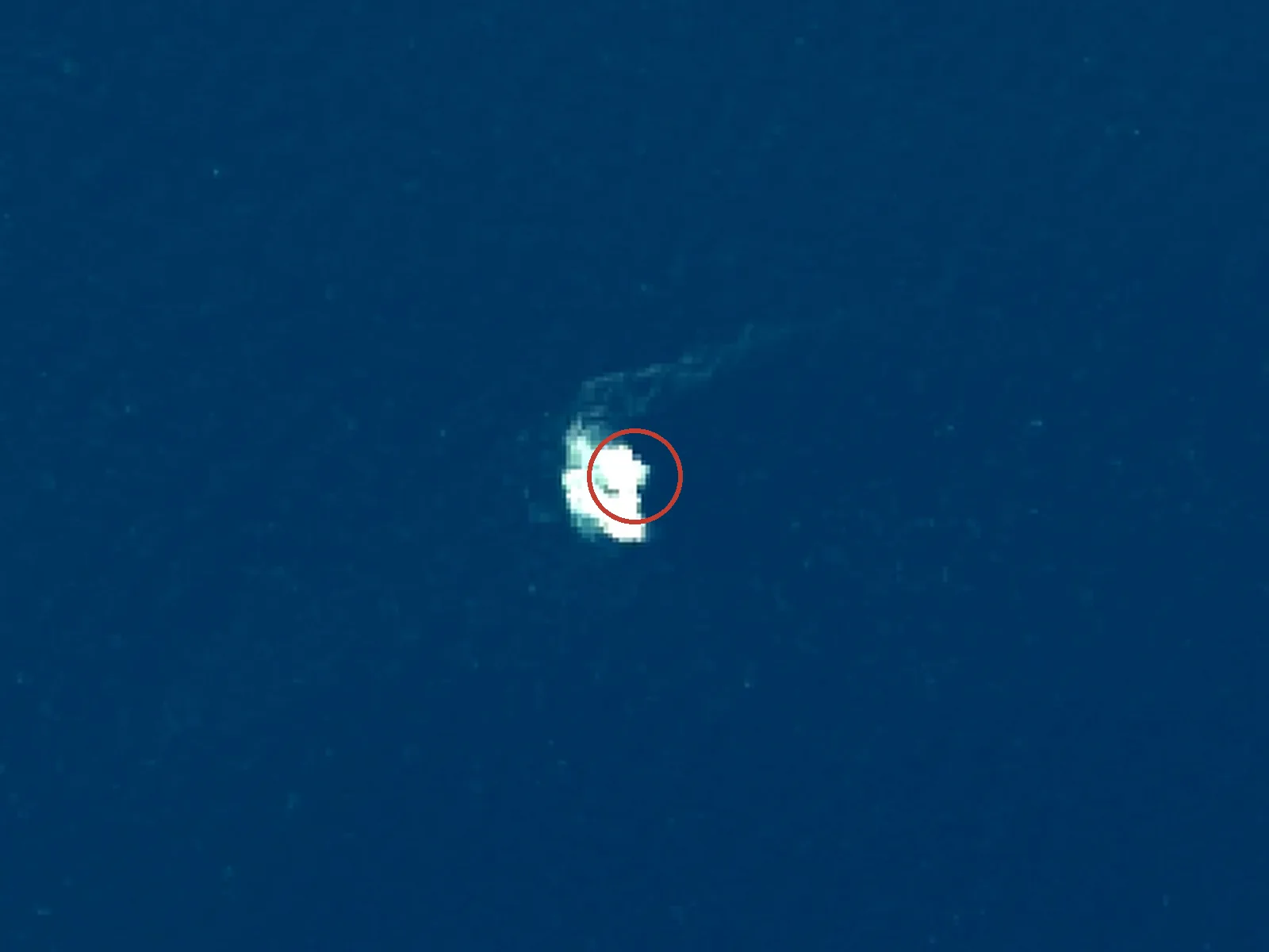 ハナレ岩の衛星画像