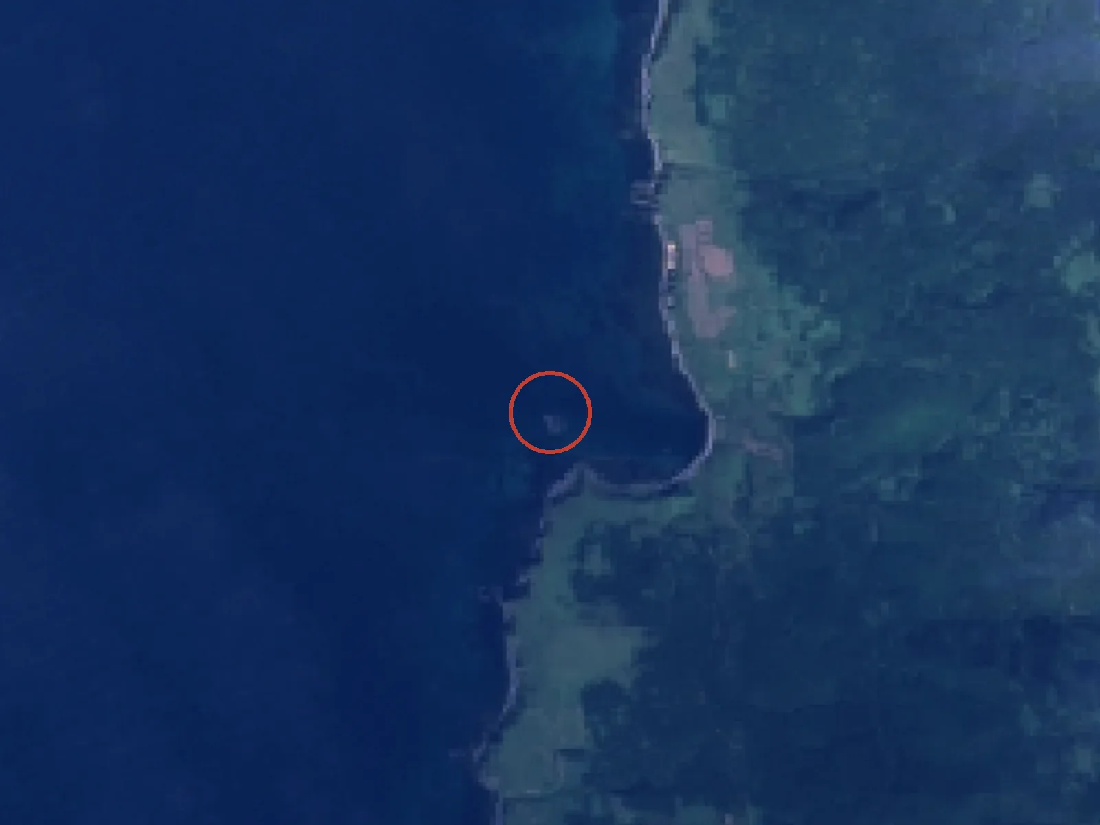 八町岩の衛星画像