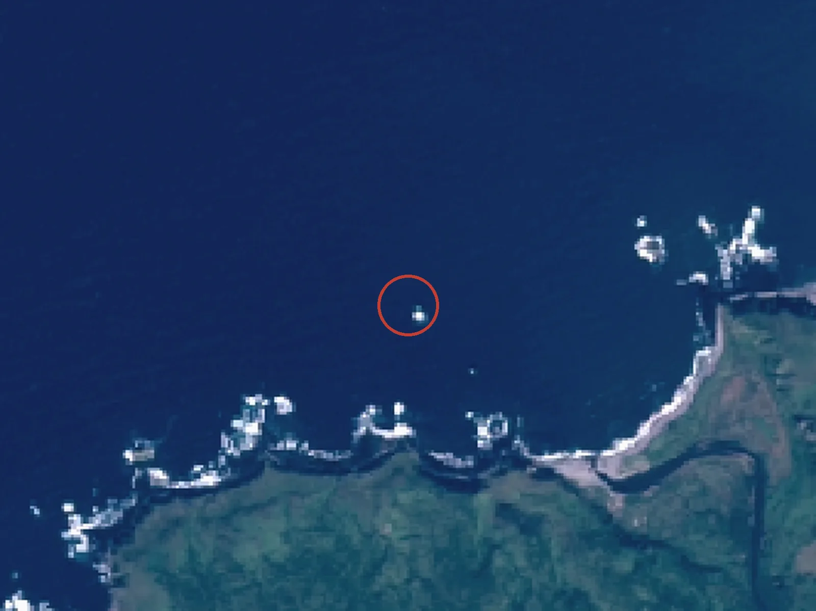 八丁岩の衛星画像