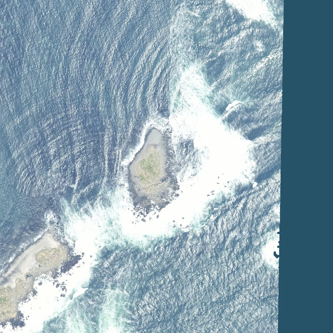 イソモシリ島の航空写真