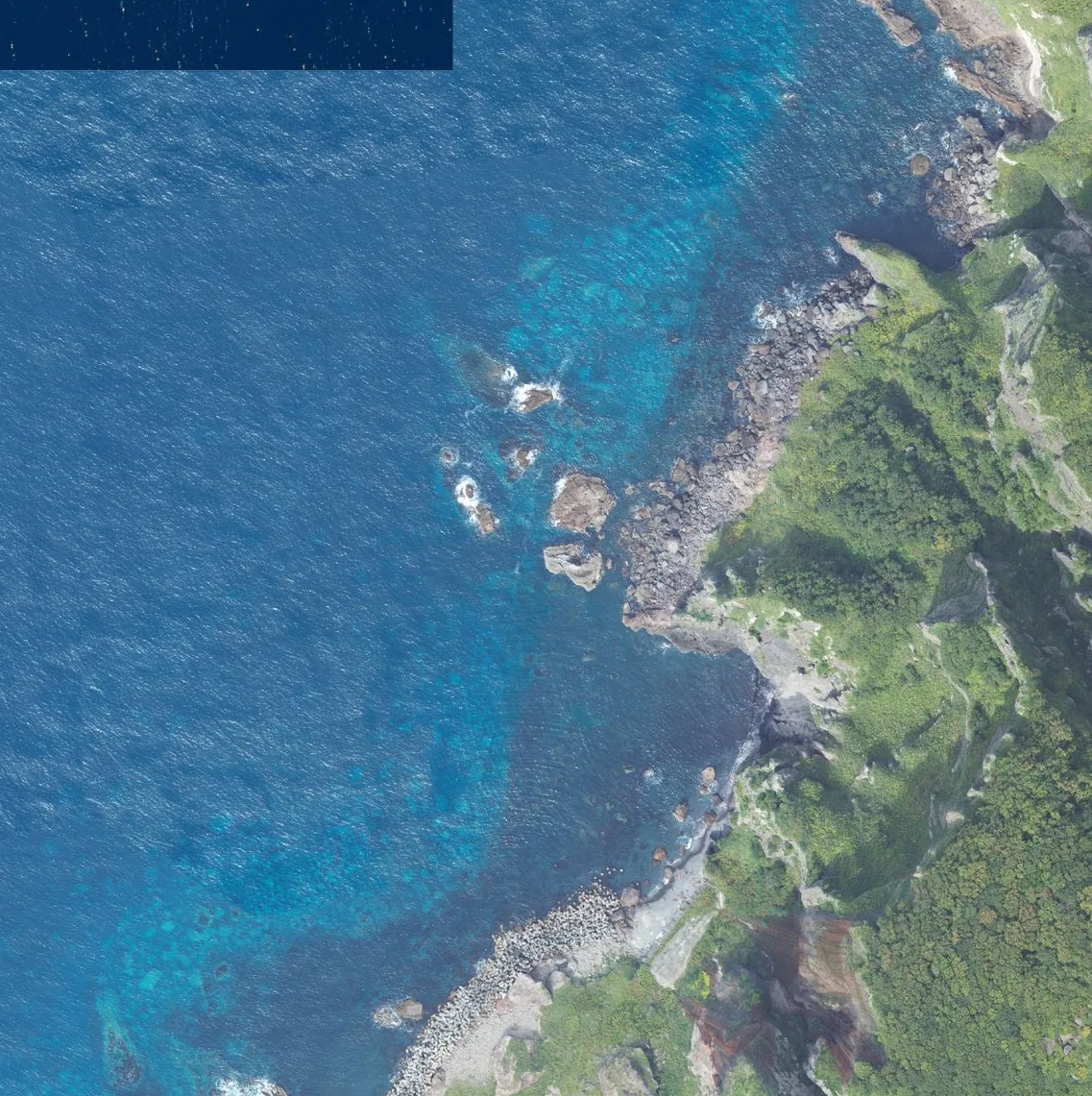 女郎子岩の航空写真