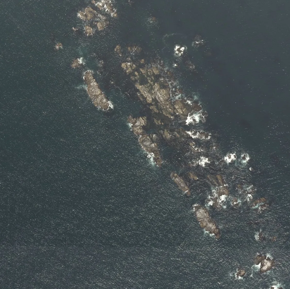 カマ岩の航空写真