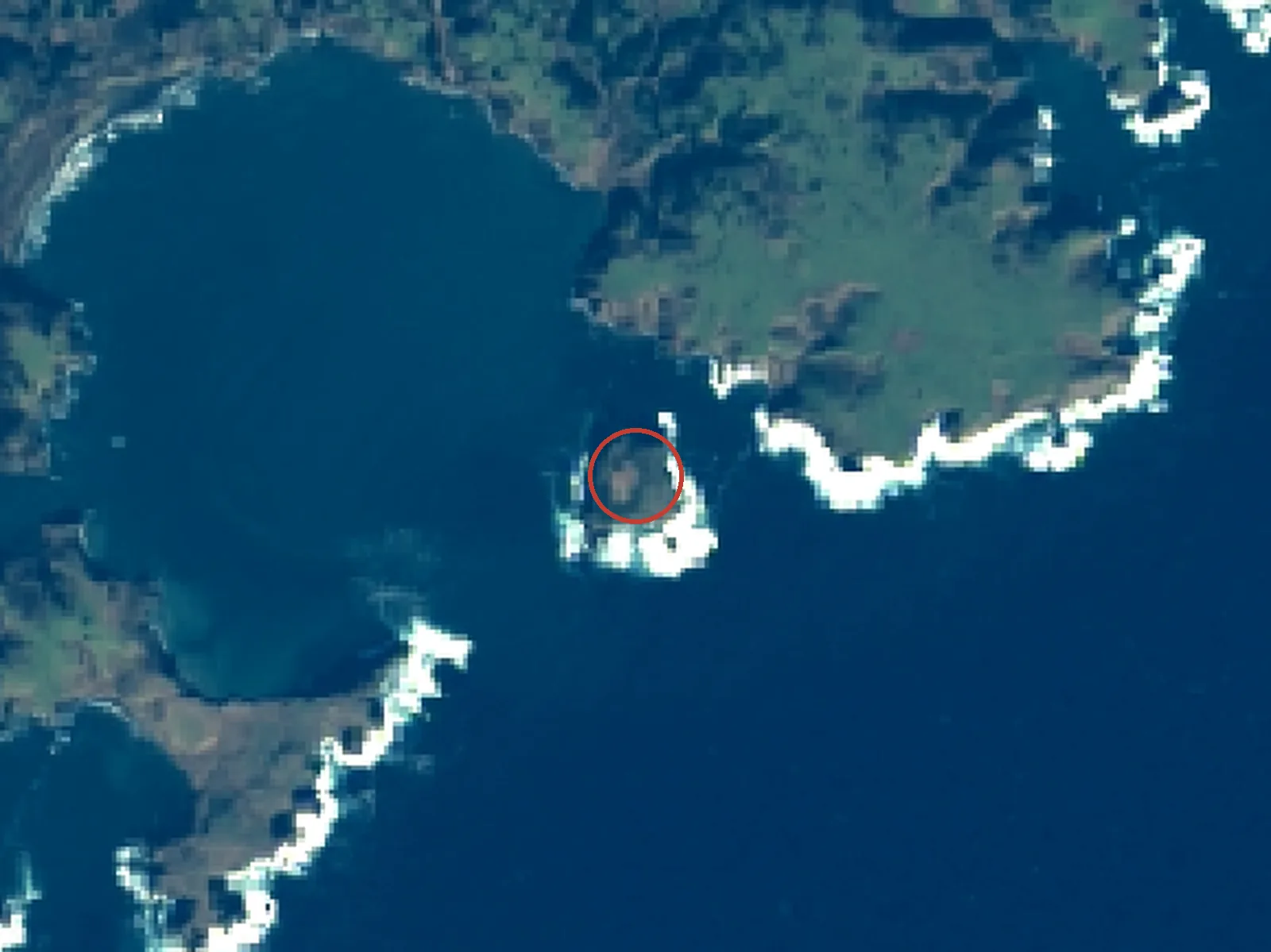 鴨島の衛星画像