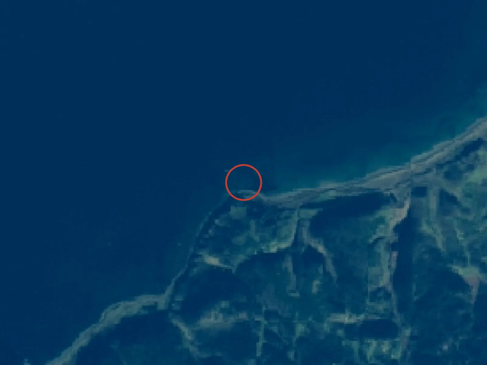 二本岩の衛星画像