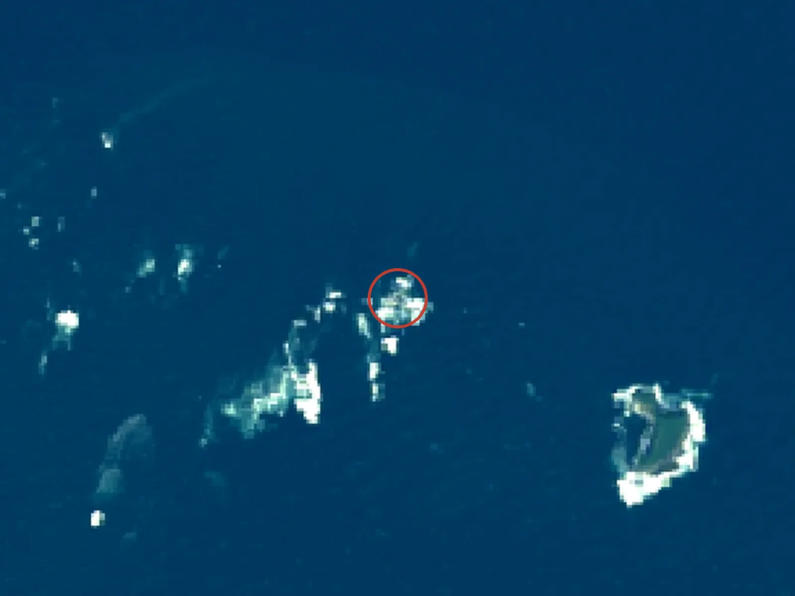 オドケ島の衛星画像