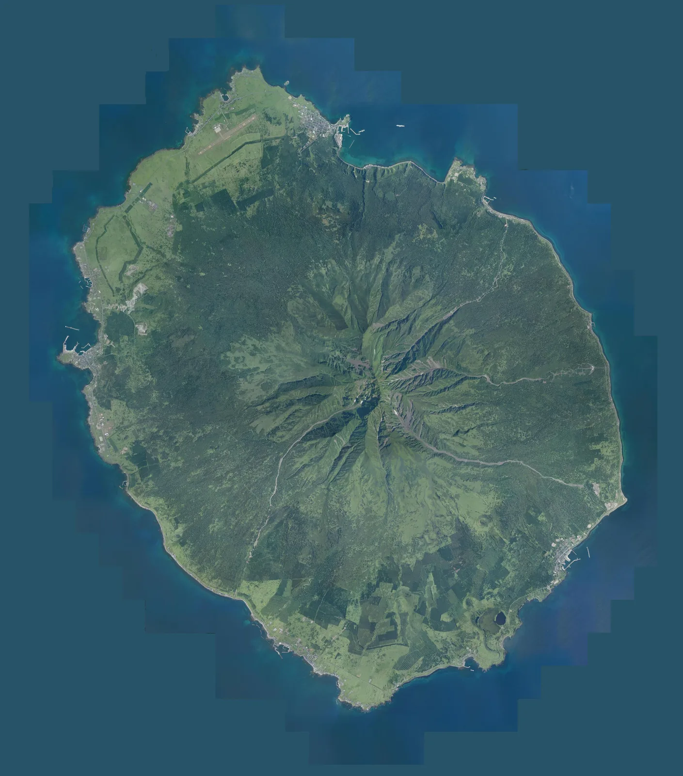利尻島の航空写真