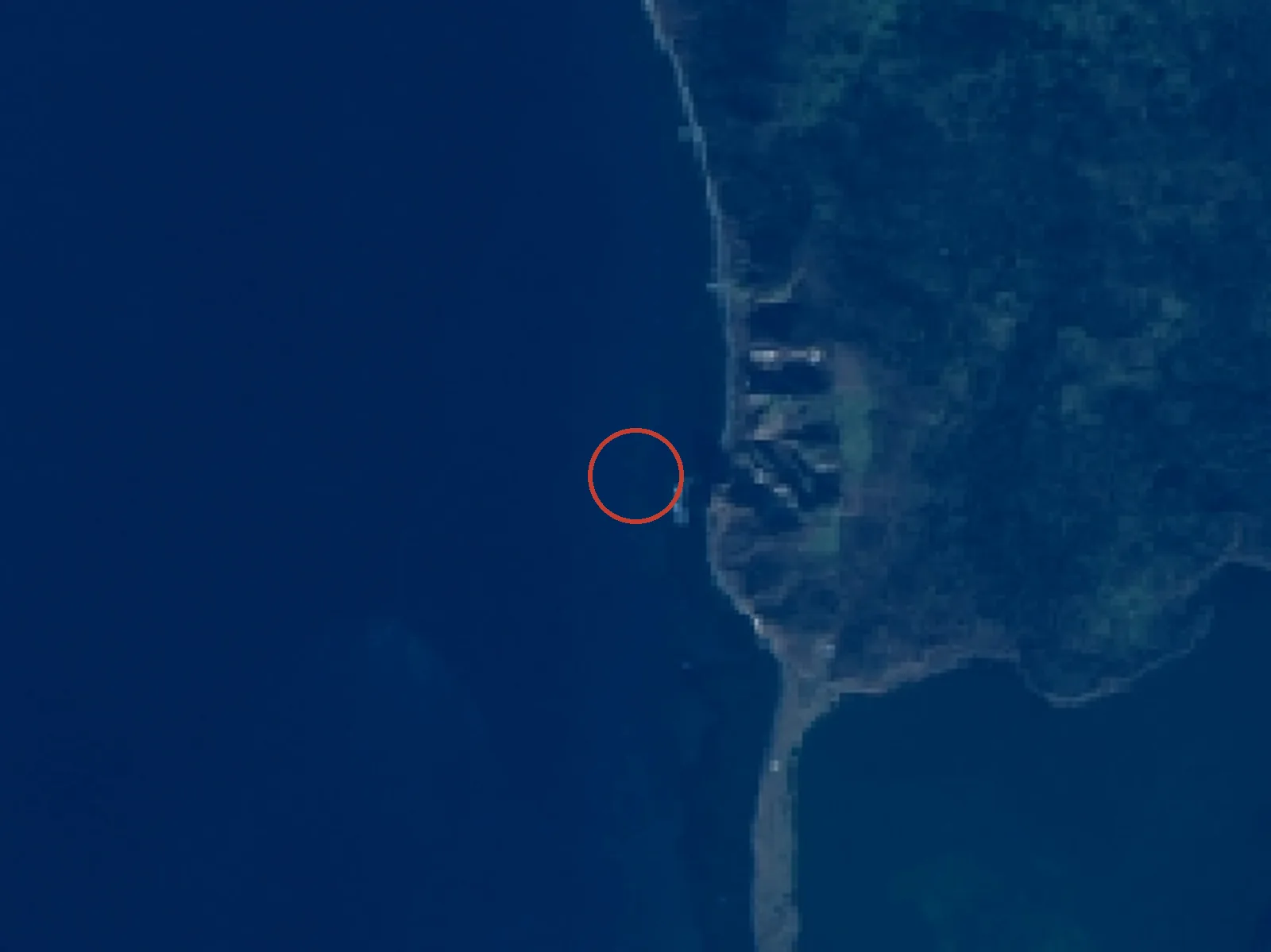 天狗岩の衛星画像