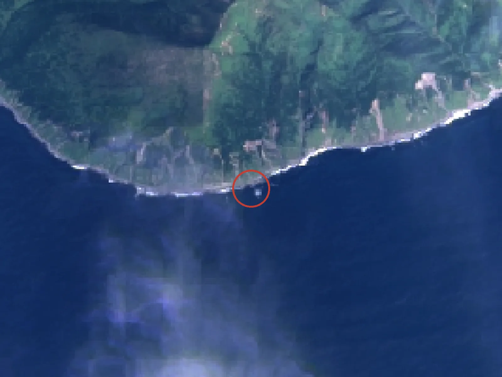 トド島の衛星画像