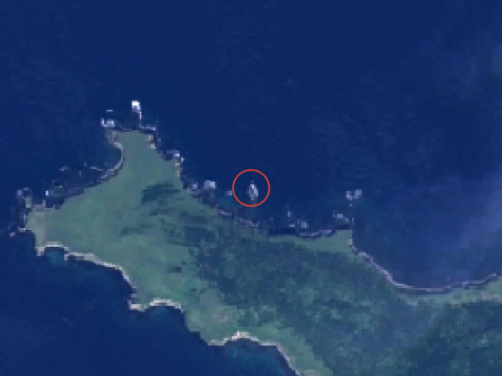 トド島の衛星画像