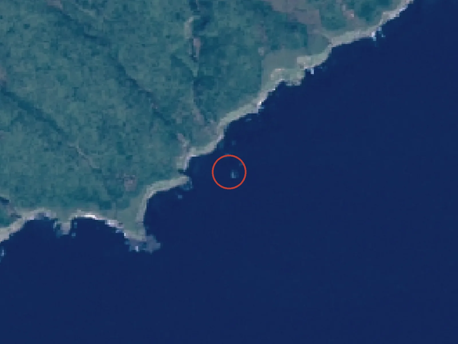 トッカリ島の衛星画像